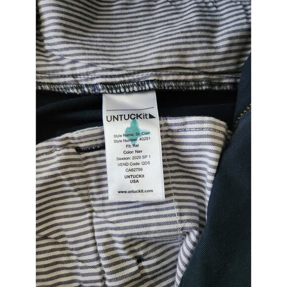 UNTUCKIT Classic Relaxed Fit Navy Blue W34 L30 Pants - Picture 9 of 11
